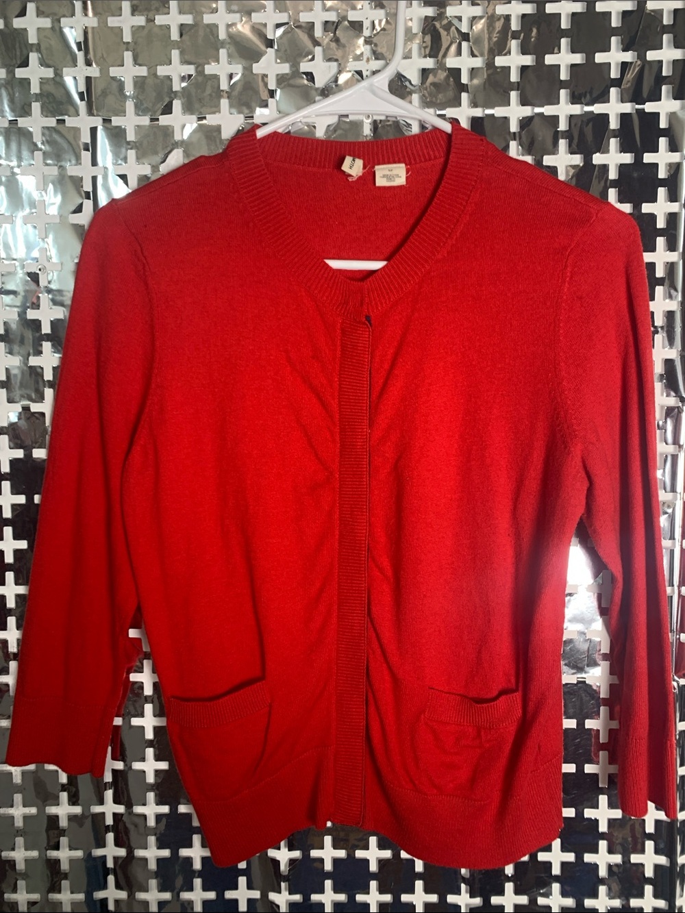 Moth Red V-Neck Button-Front Cardigan Sweater